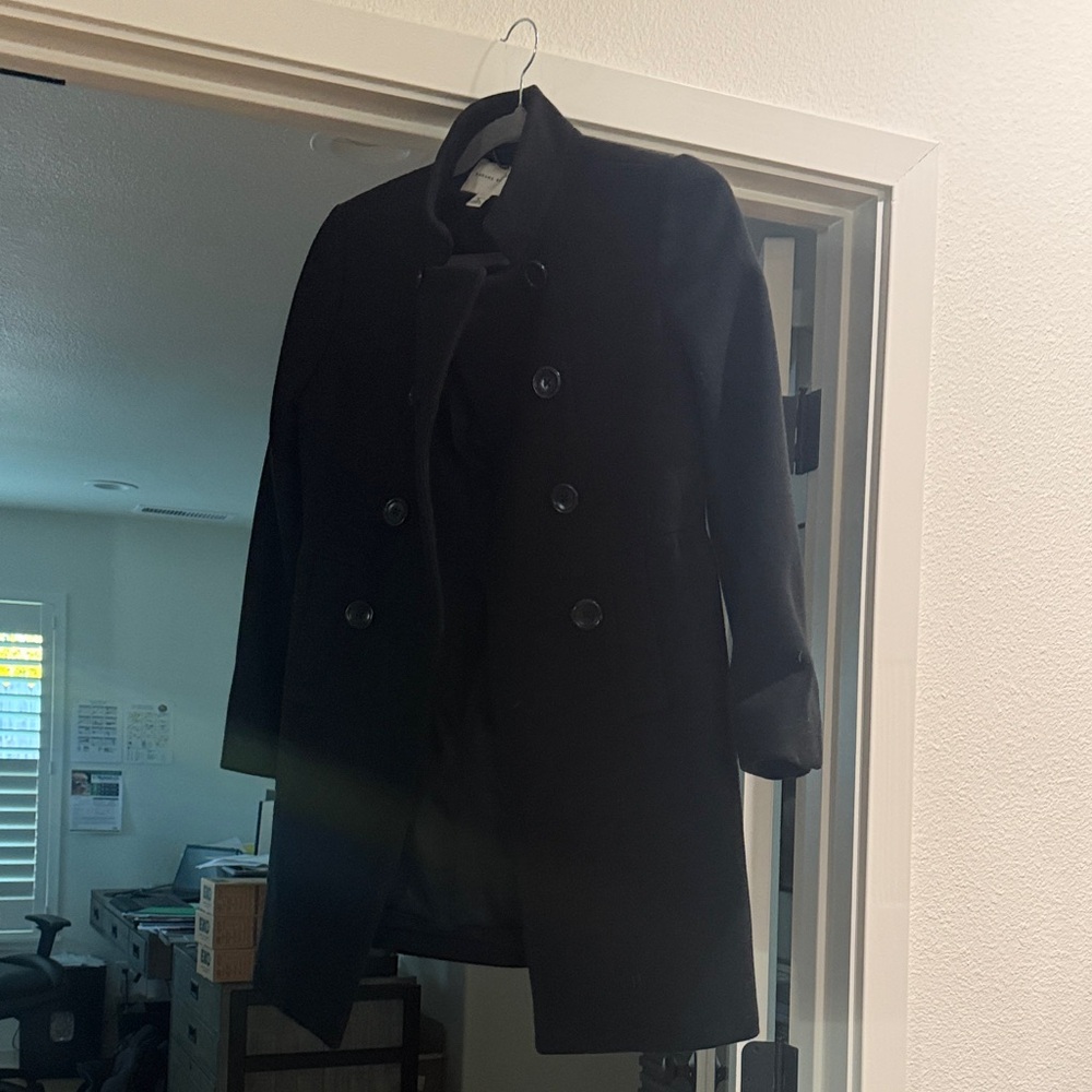 Banana Republic Black Double-Breasted Coat